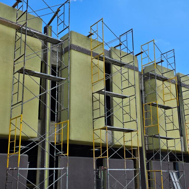 Scaffolding on a building