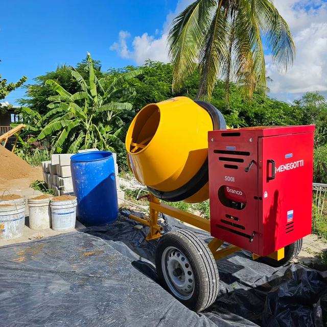 Concrete mixer on a trailer